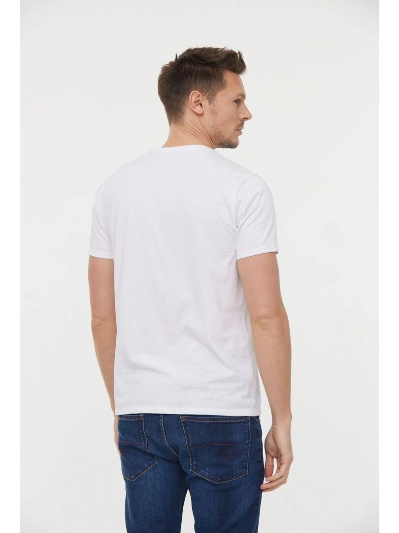 Lee Cooper   T Shirt manches courtes coton regular AREO   Bleu