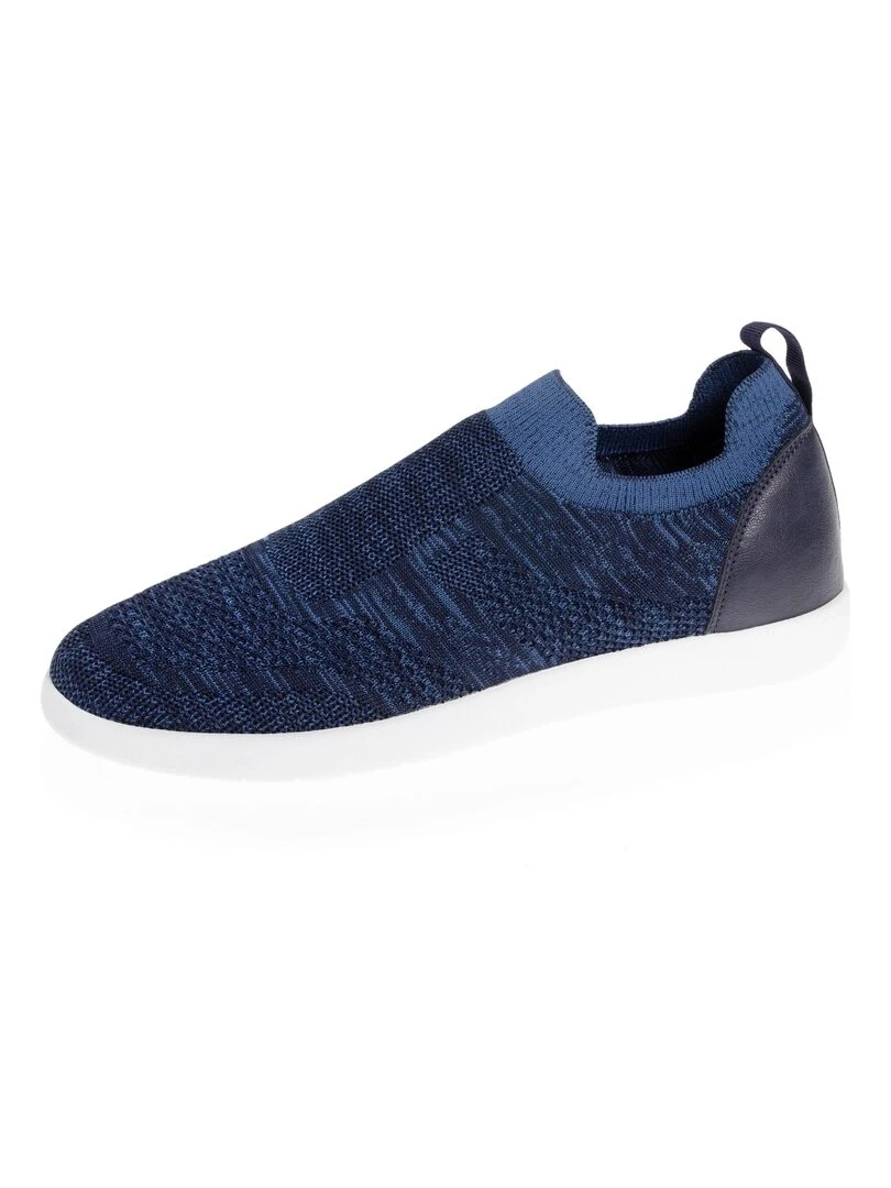 Baskets Confort Homme slip on Marine Chiné Bleu marine
