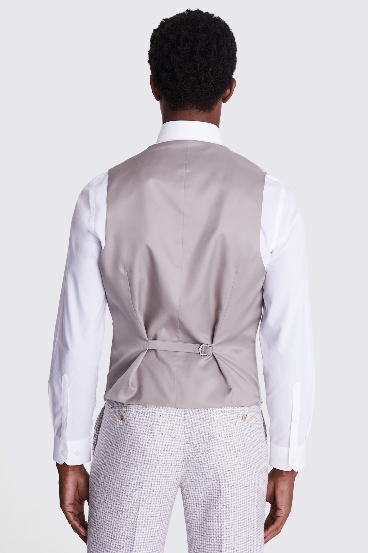 Slim Fit Navy Matt Linen Waistcoat    Buy Online at Moss