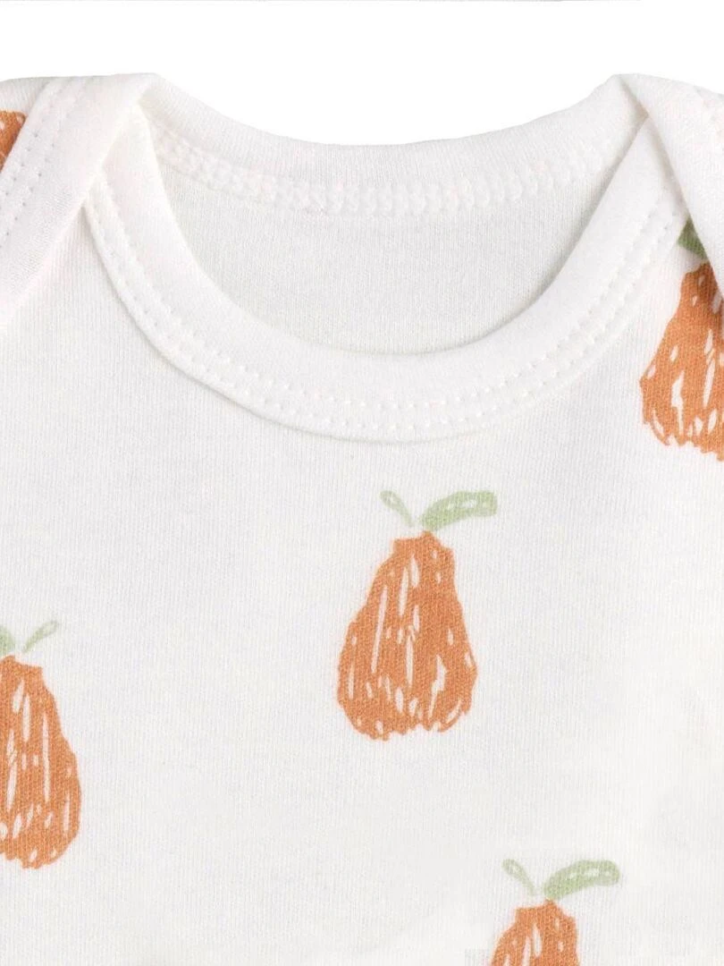 Bodies bébé manches courtes en coton lot de 3   SAUTHON   Blanc Vert