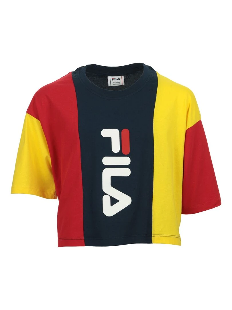 T shirt Fila Tamson Blocked Cropped Tee Kids Bleu marine