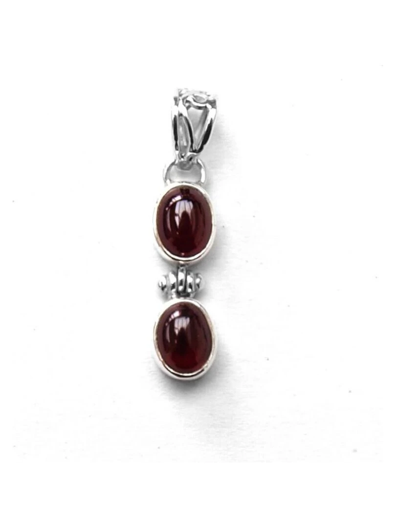 Pendentif en argent et grenat Bijoucolor Rouge