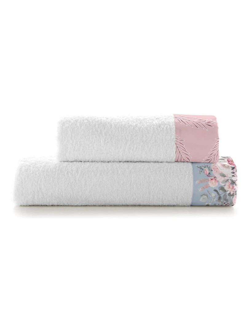 Lot de serviettes Soft bouquet "Happyfriday" Blanc