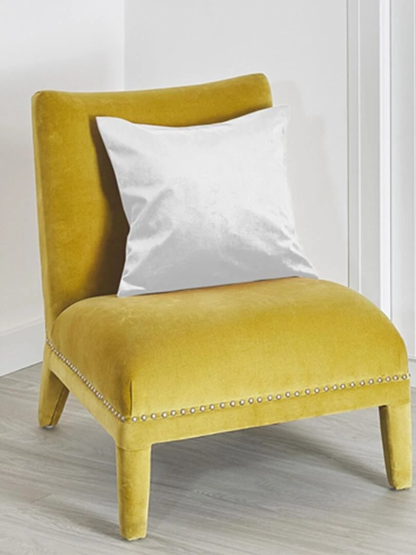 Coussin déhoussable en suédine colorée Blanc