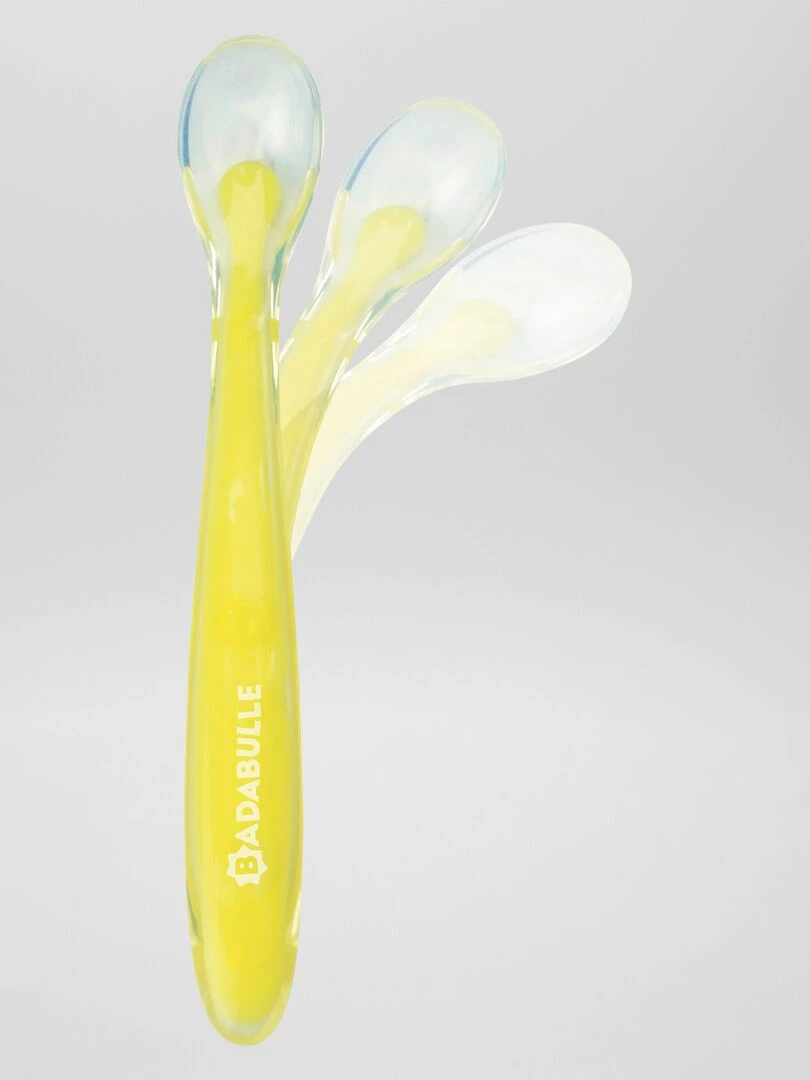 Lot de 2 cuillères en silicone 'Badabulle'   bleu/jaune