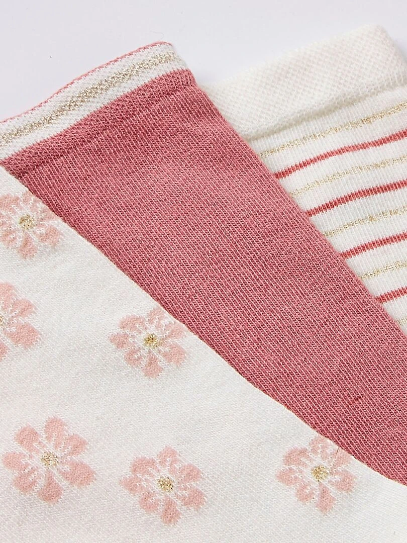 Lot de 3 chaussettes fantaisie    Damart   Rose