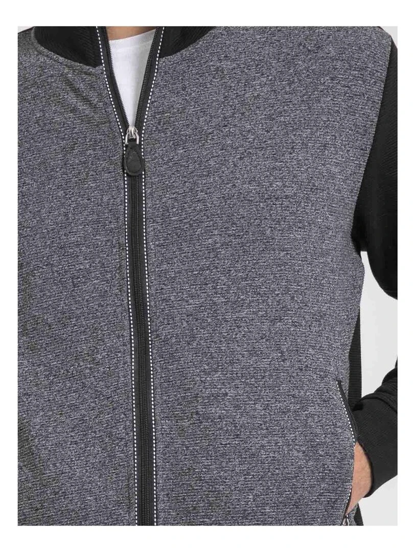 Gilet zippé col montant bi matière WILOFTI   Noir