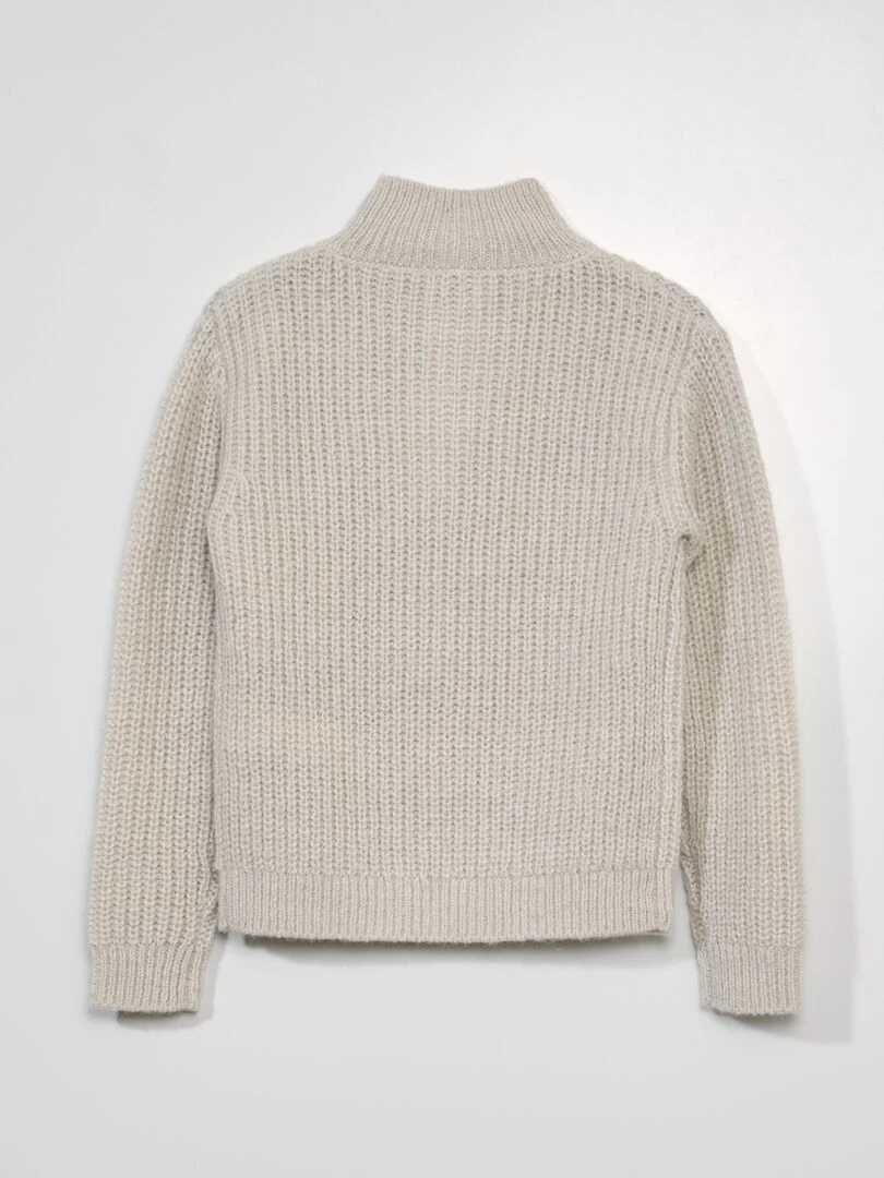 Pull en maille à col camionneur   Beige