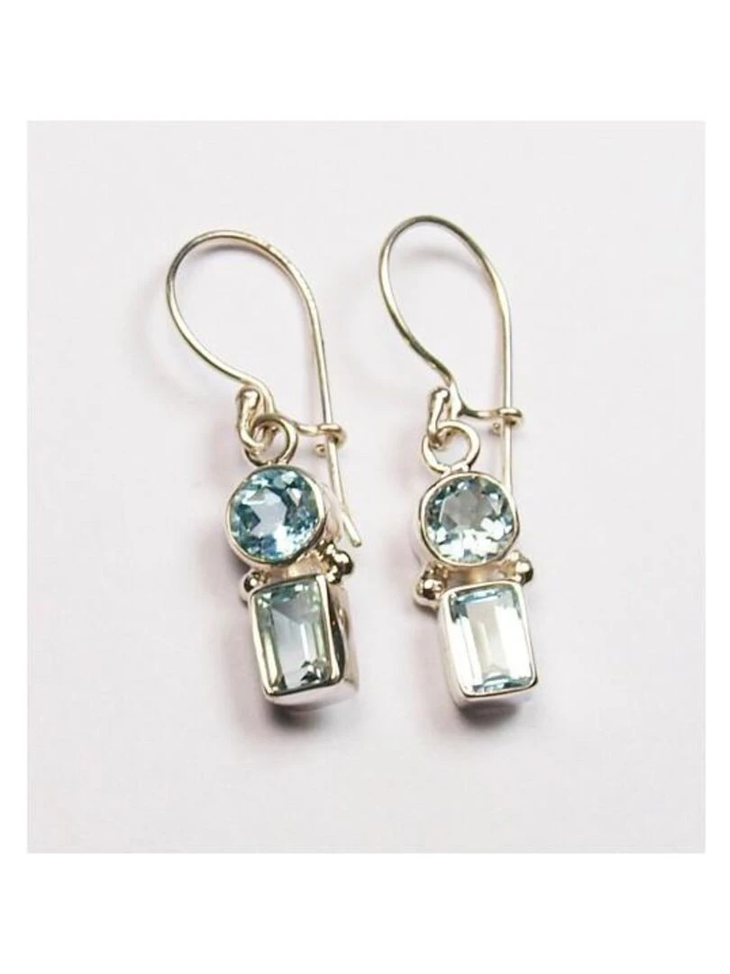 Boucles d'oreilles en argent et topaze Bijoucolor Bleu