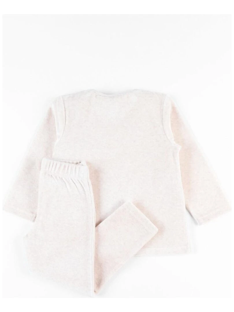 Pyjama 2 pièces lapin en velours  chiné   Noukie's   Beige