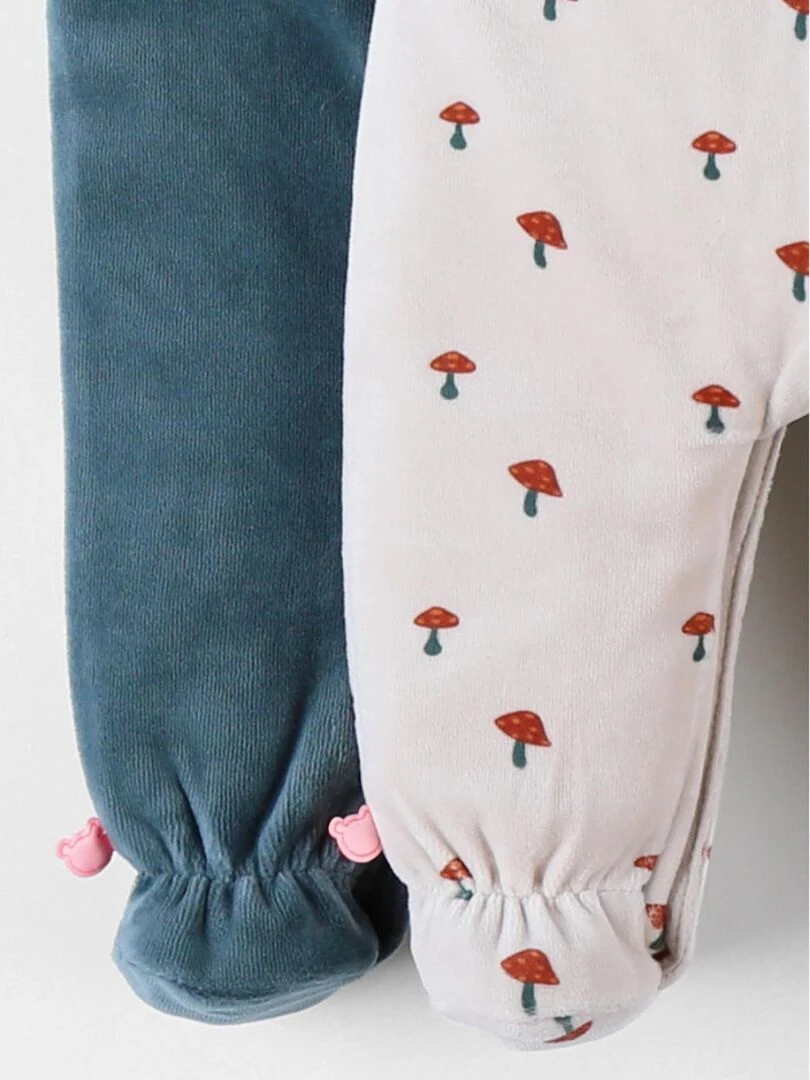 Set de 2 pyjamas 1 pièce  clair/vert forêt   Noukie's   Beige