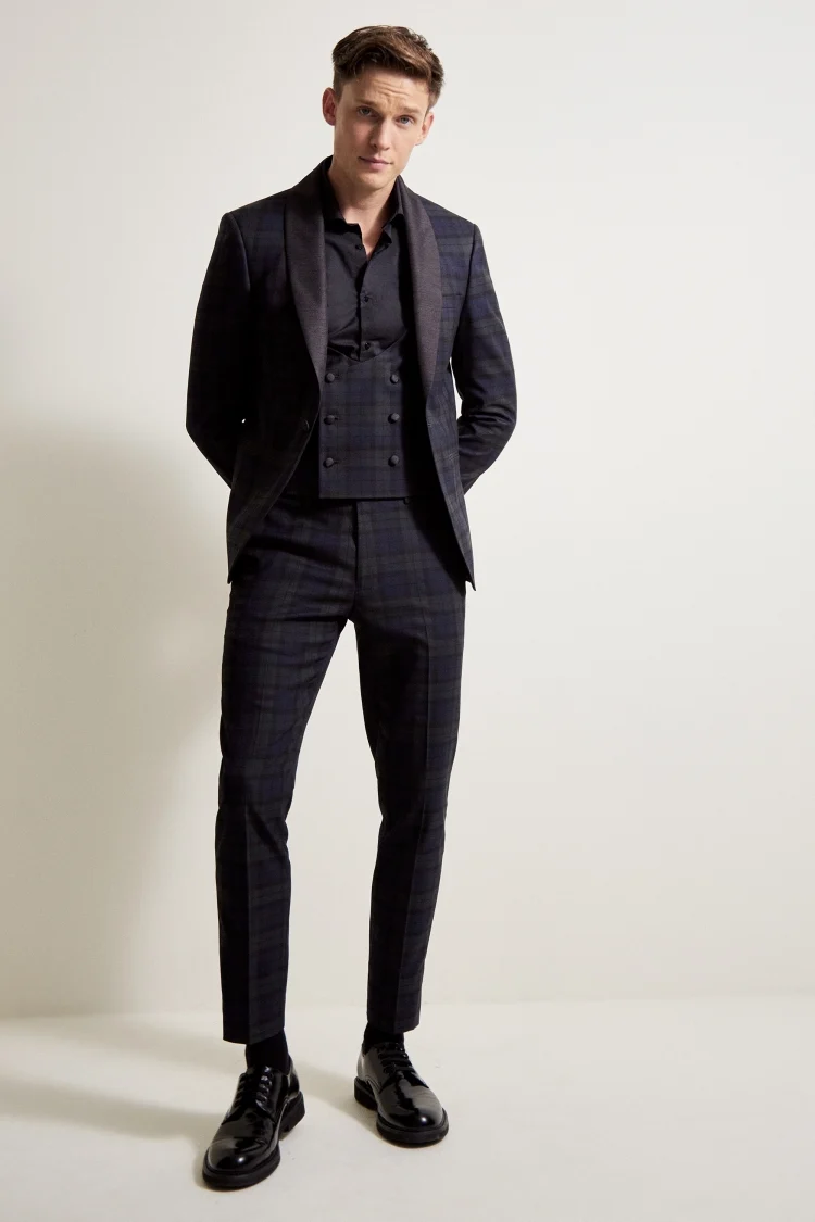 Slim Fit Tartan Dress Jacket   Buy Online at Moss