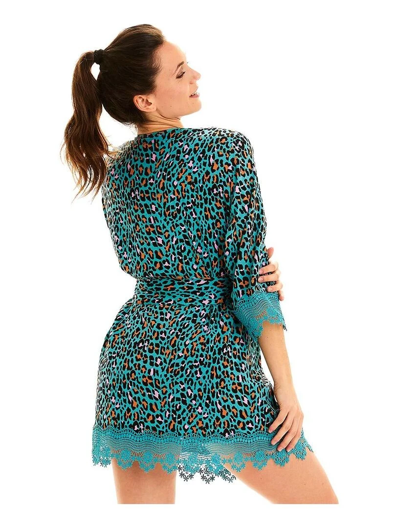 Kimono Féline Pomm'Poire Bleu