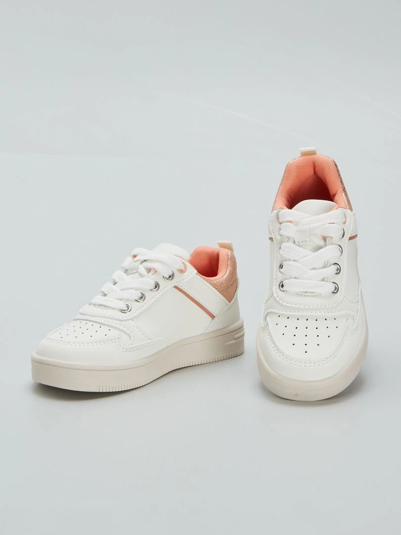 Baskets basses à contrastes   Blanc