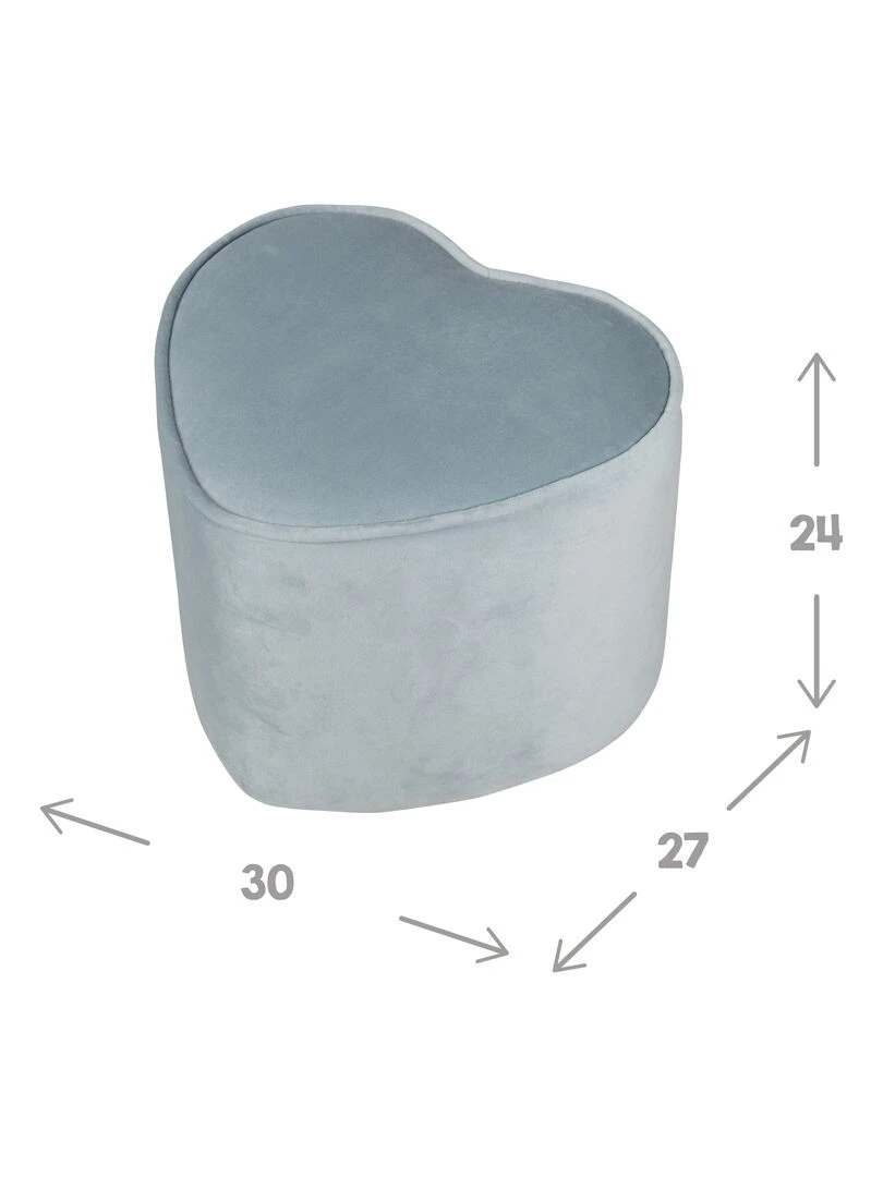 ROBA Tabouret en Forme de Coeur pour Chambre Enfant "Lil Sofa"   en Velours Doux   Bleu Clair   Bleu clair