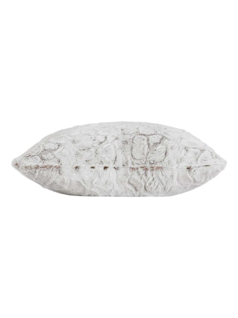 Housse de coussin imitation fourrure Blanc