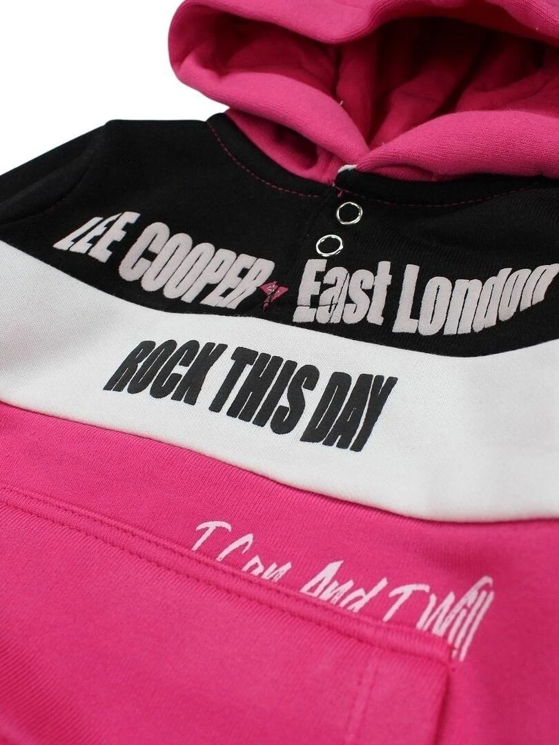 Lee Cooper Ensemble Sweat pantalon bébé fille Imprimé Logo Rose fushia