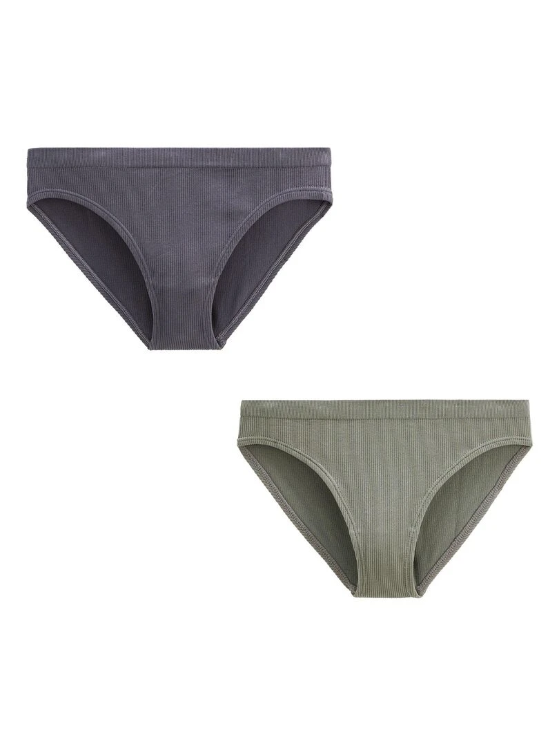 Lot de 2 culottes fille gris et kaki Saeva Kaki