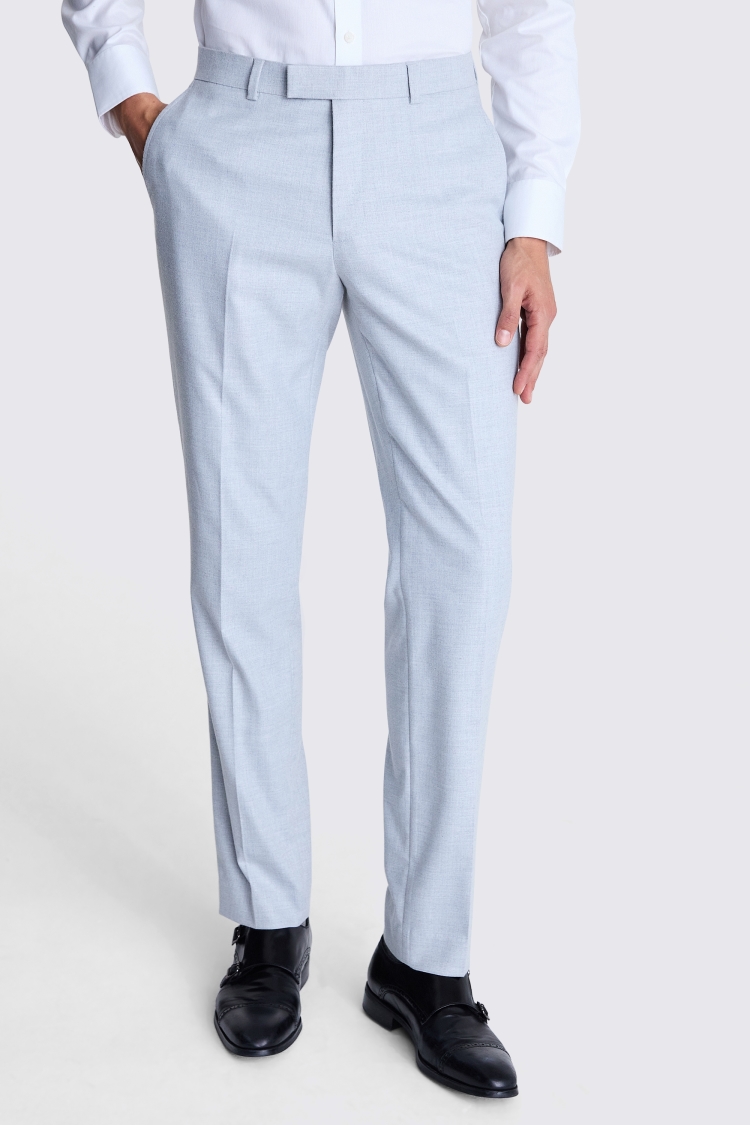 Tailored Fit Light Grey Flannel Trousers Buy Online at Moss