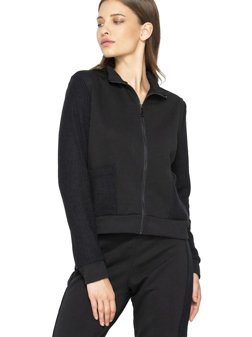 Sweat zippé à manches longues Sweetened Noir