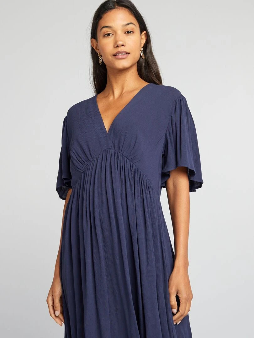 Robe courte en crêpe   Bleu nuit