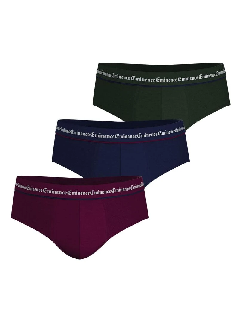 Lot de 3 slips homme Business Bleu Bordeaux