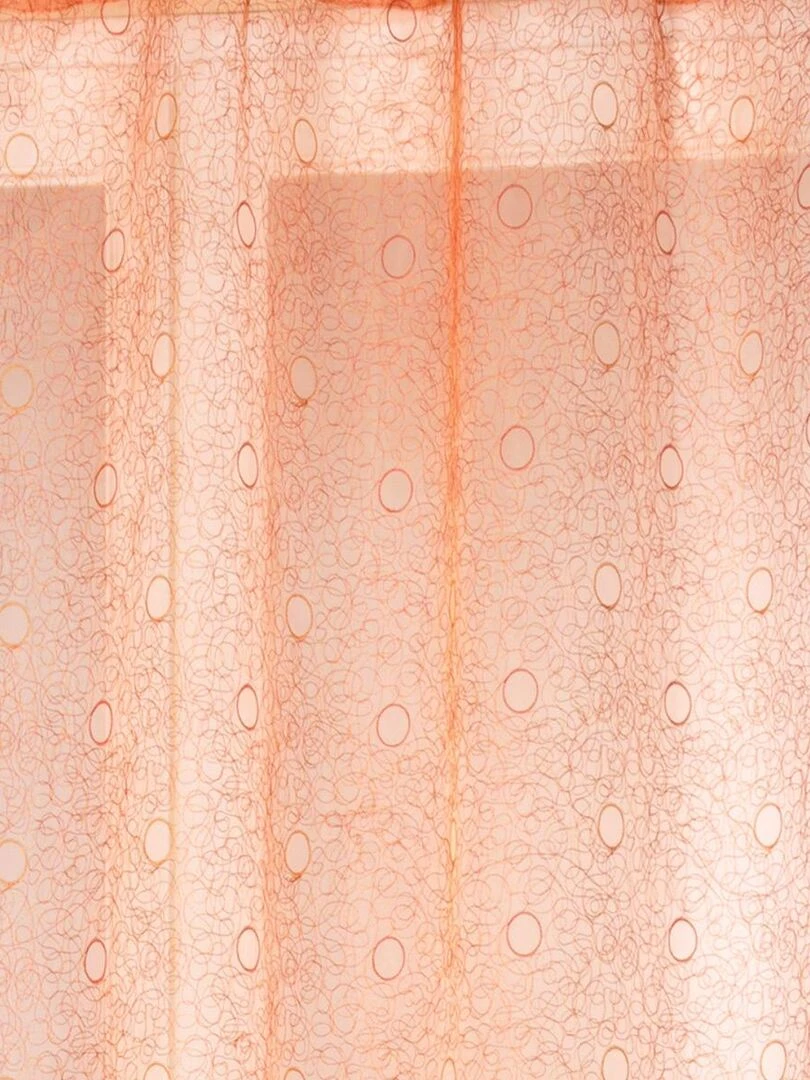 Voilage organza gribouillis et bulles brodée Orange