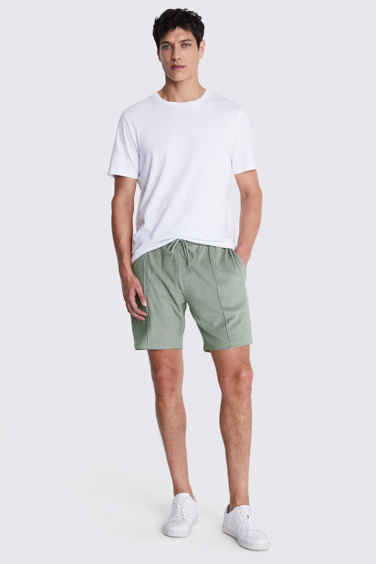 Sage Terry Towelling Shorts Buy Online at Moss