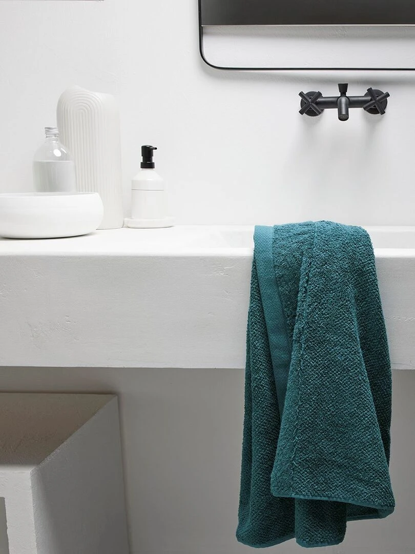 Drap de bain uni 'BIO ORGANIC' 'TODAY' Bleu