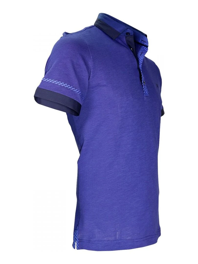 Polo bi matière FOLKERSTONE   Bleu