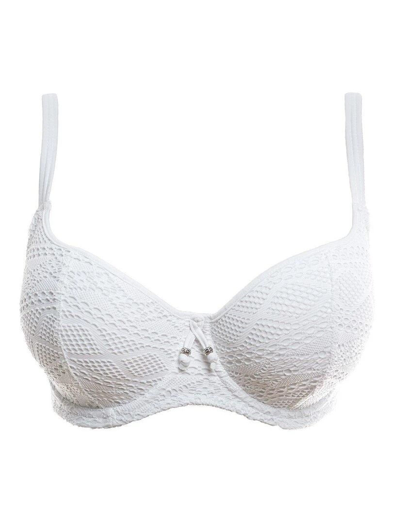 Haut de maillot de bain maille crochet à armatures Sundance   Blanc