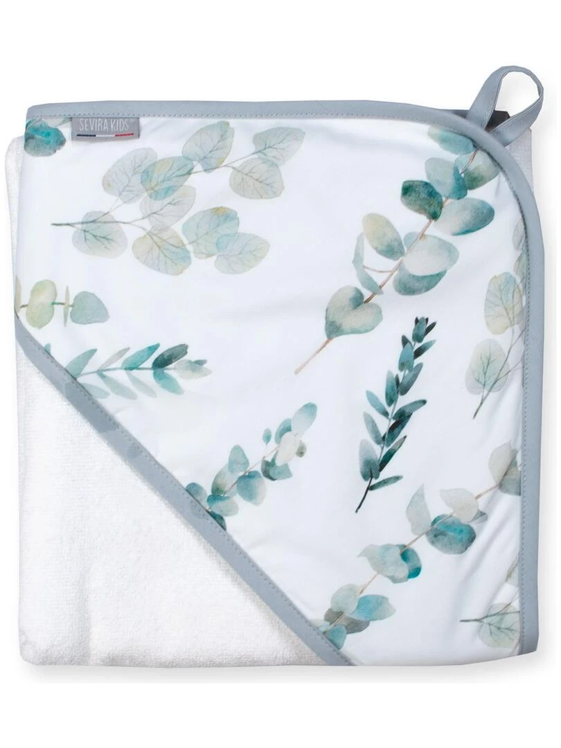 Ma première cape de bain en coton et bambou Eucalyaptus Blanc