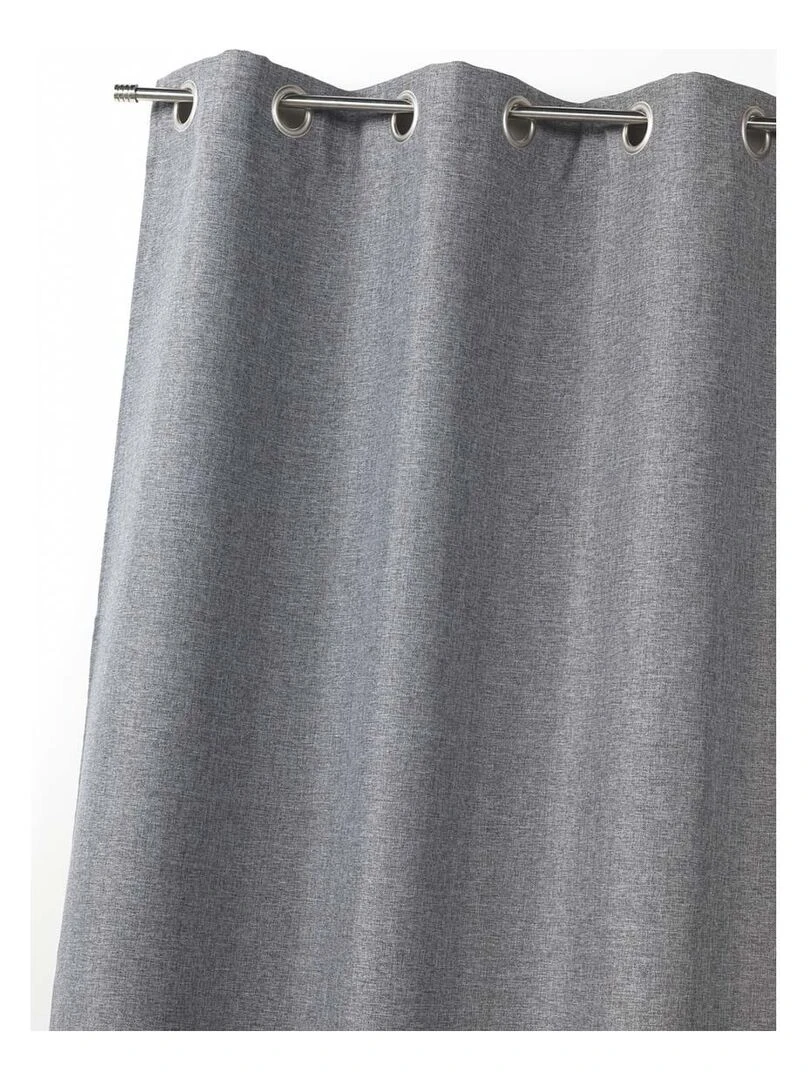 Rideau d'ameublement 100 % occultant uni doublé Gris clair