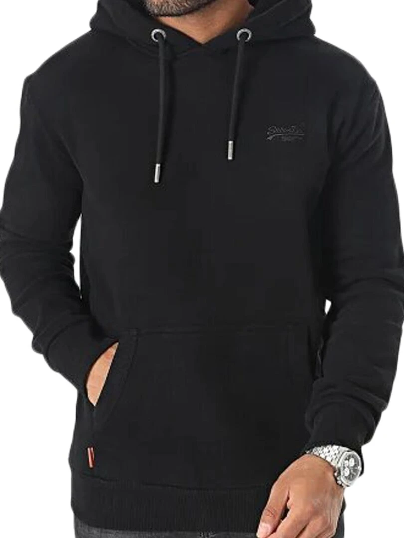 Sweat à Capuche Superdry Essential Logo Noir