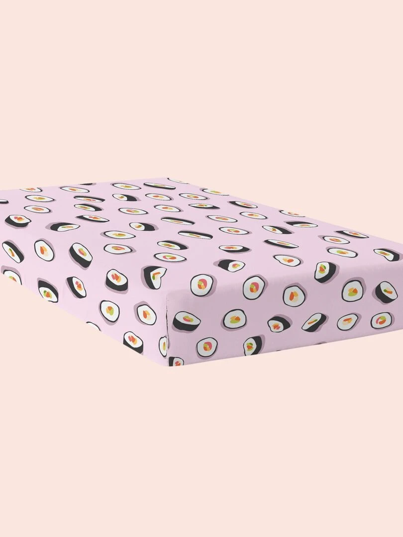 Drap housse Sushi "Happyfriday" Blanc