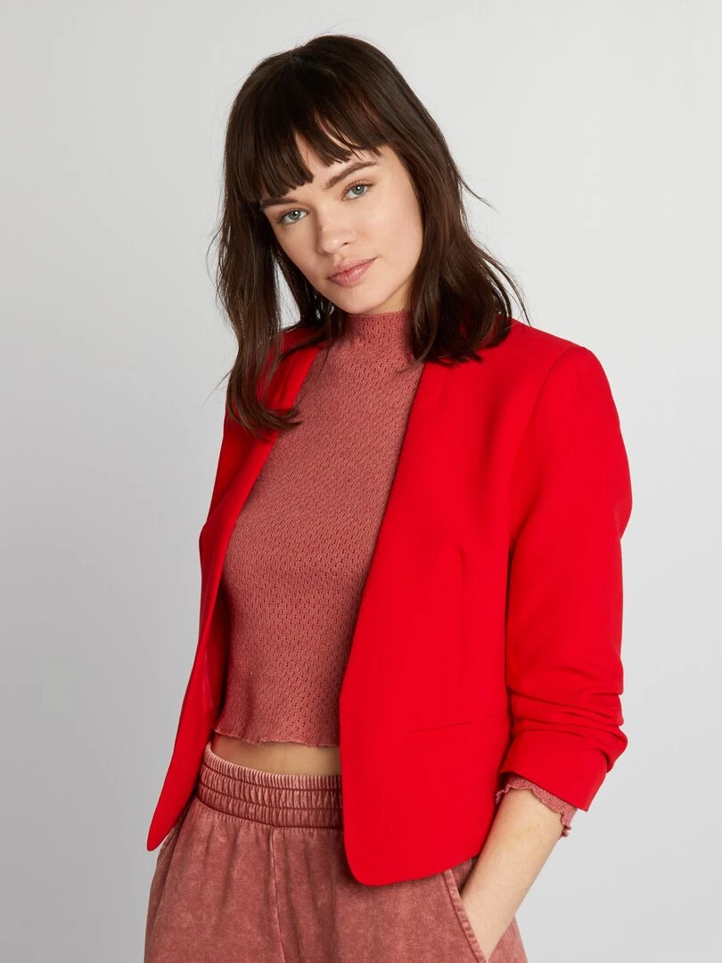 Veste courte type blazer rouge