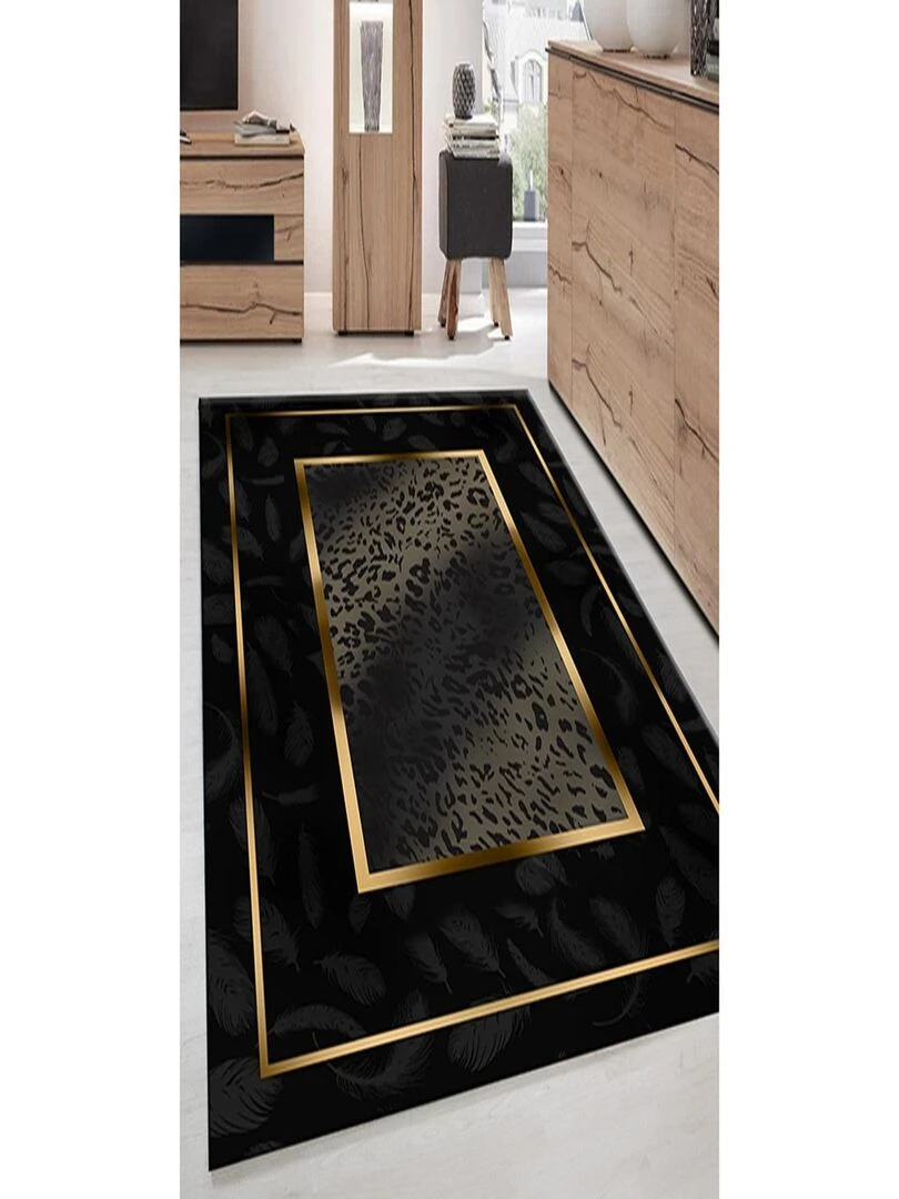 Tapis SOLID Noir Noir Doré