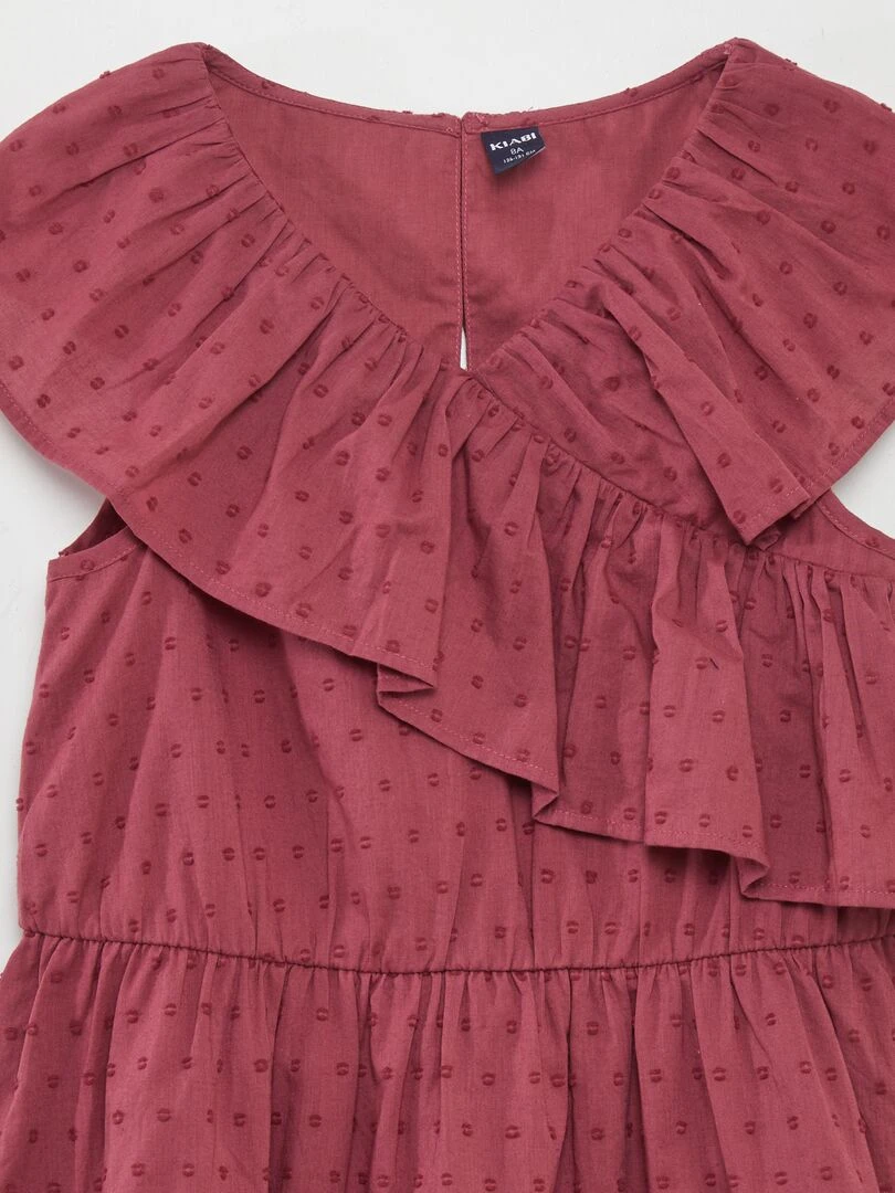 Robe en coton plumetis Bordeaux