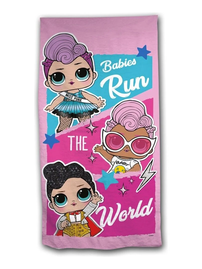 Serviette de Bain Enfant Babies Run The World Rose