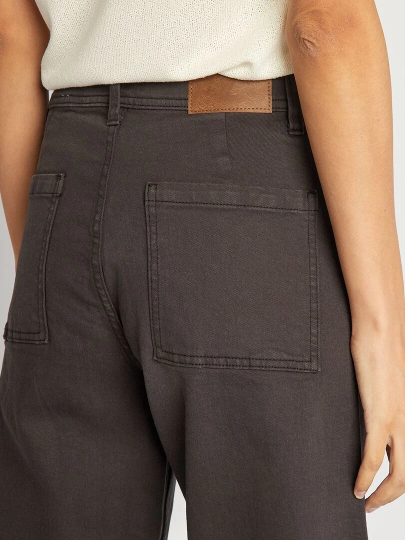 Jean wide leg à taile haute   noir