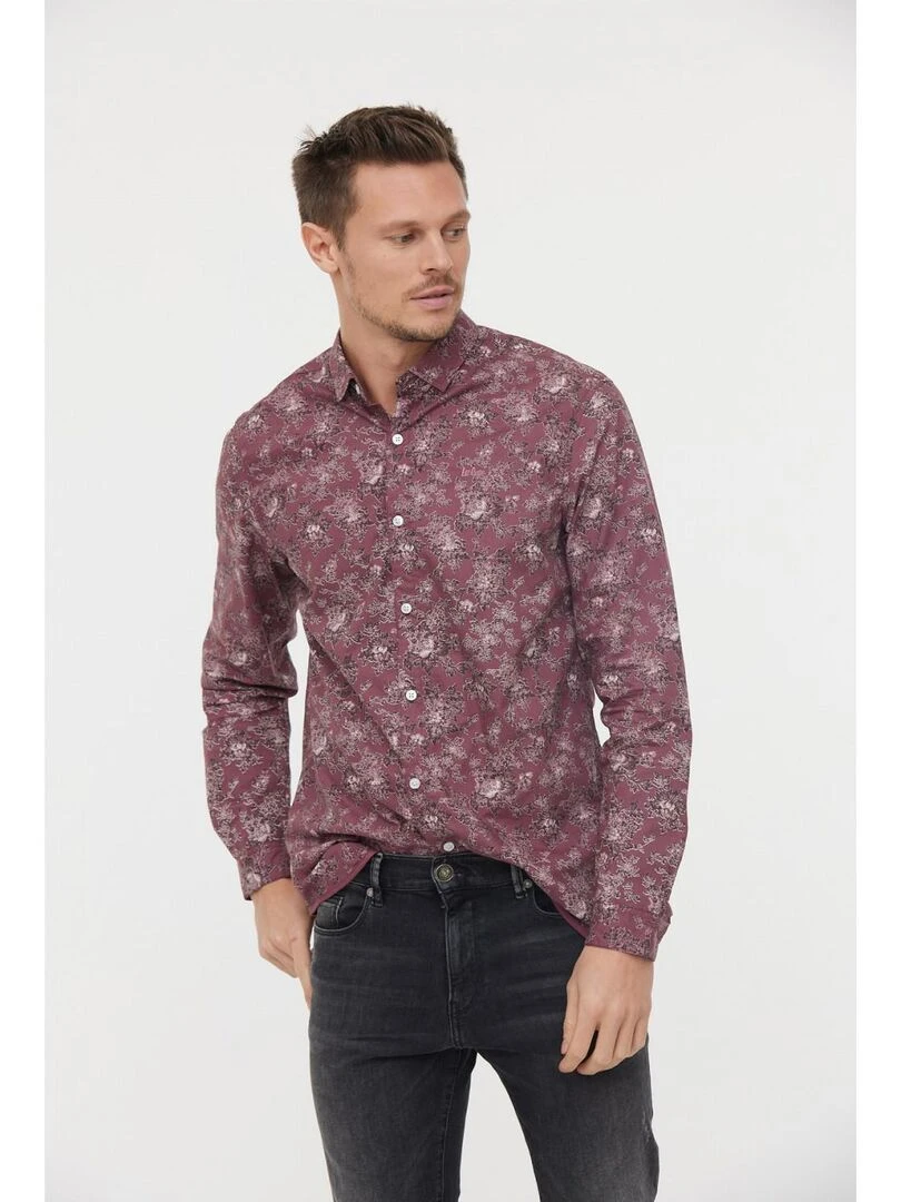 Lee Cooper Chemise manches longues coton regular DLEO Rouge foncé