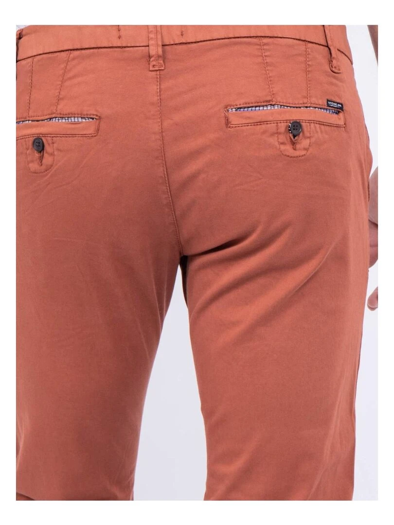 Pantalon chino coupe ajustée VAIRE   Rouge brique