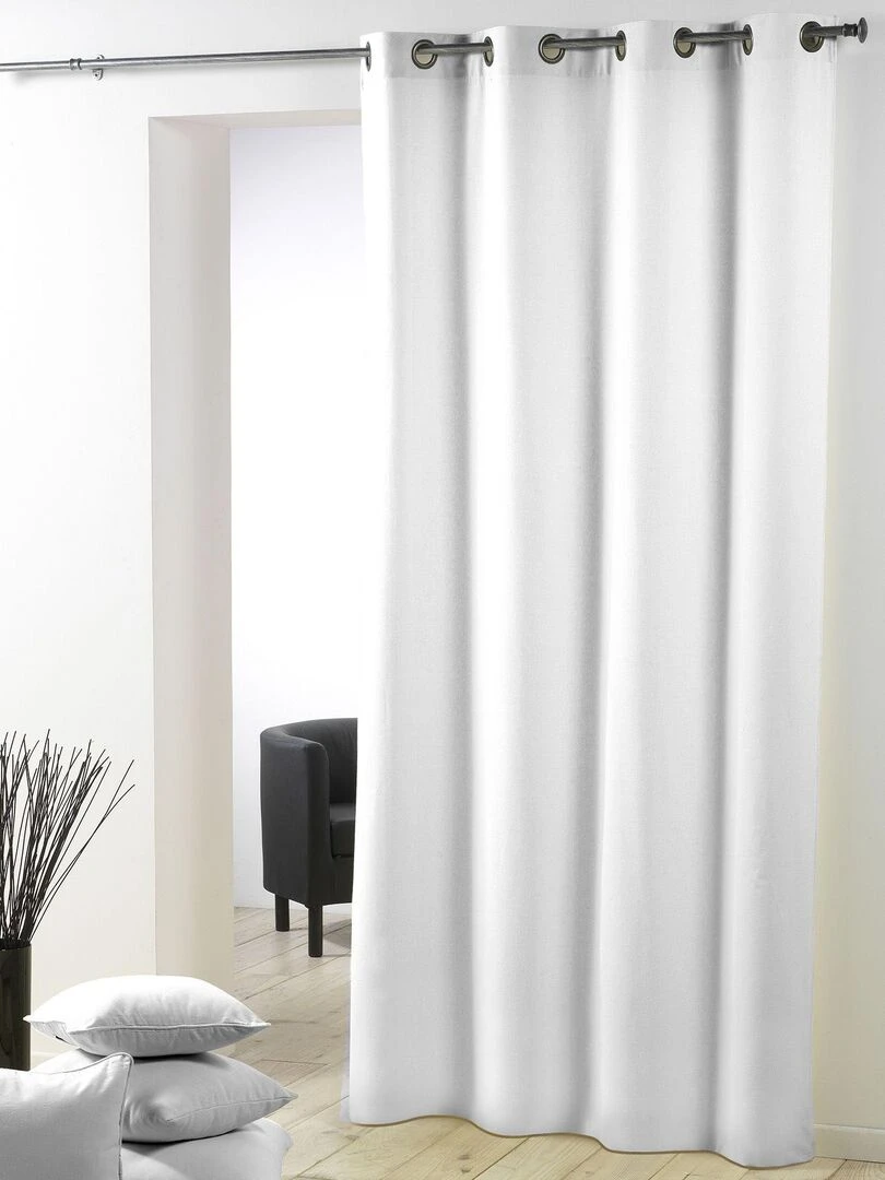 Rideau a oeillets Polyester uni Collection Essentiel Bleu