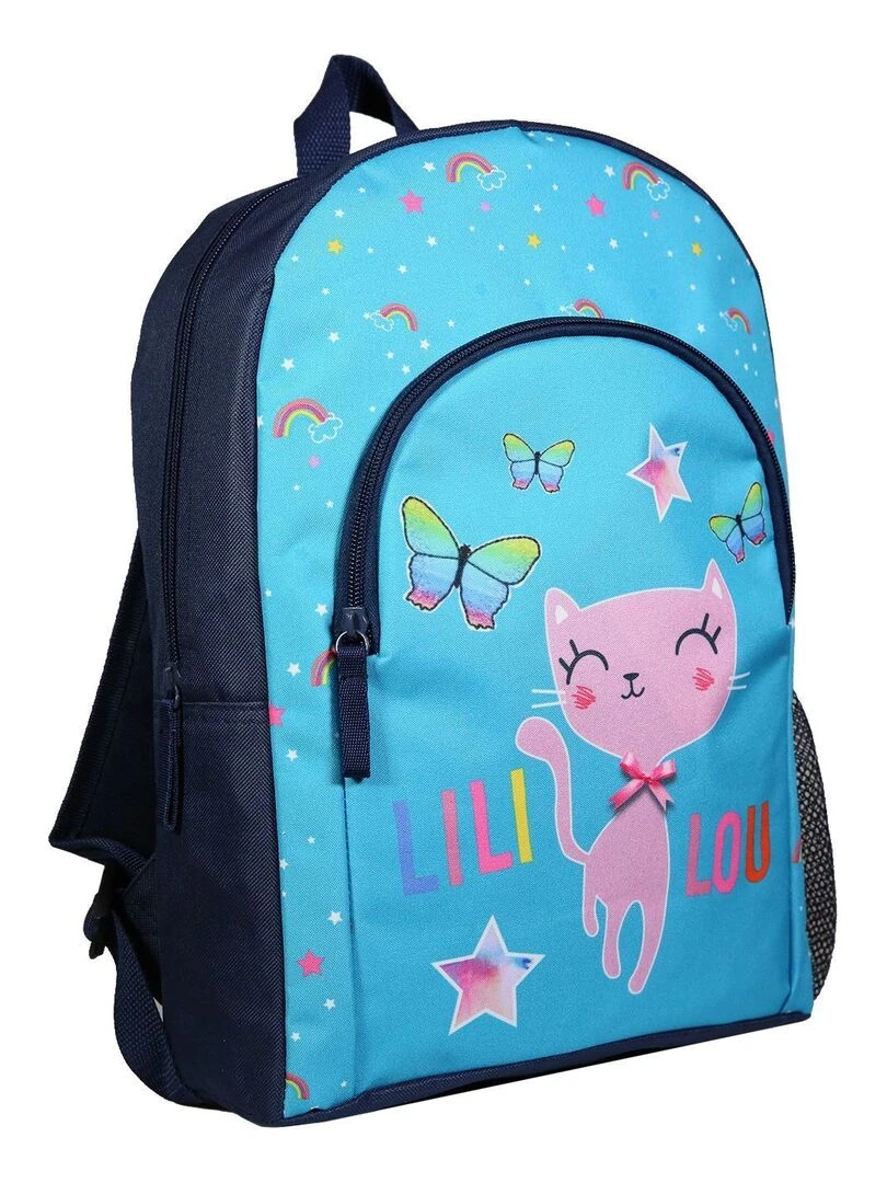 Sac à dos 37 cm avec poche Lili Lou Chat Bleu Bagtrotter Bleu