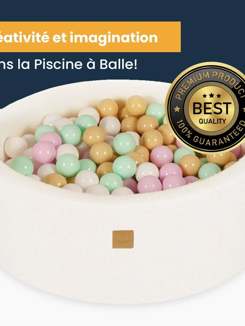 MeowBaby® Boucle Blanc Piscine à Balles Ronde 90x30cm  sans boules   Blanc