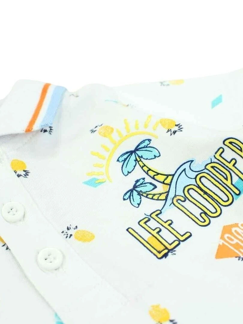 Lee Cooper   Ensemble ​​Polo short bébé garçon Imprimé Logo   Blanc