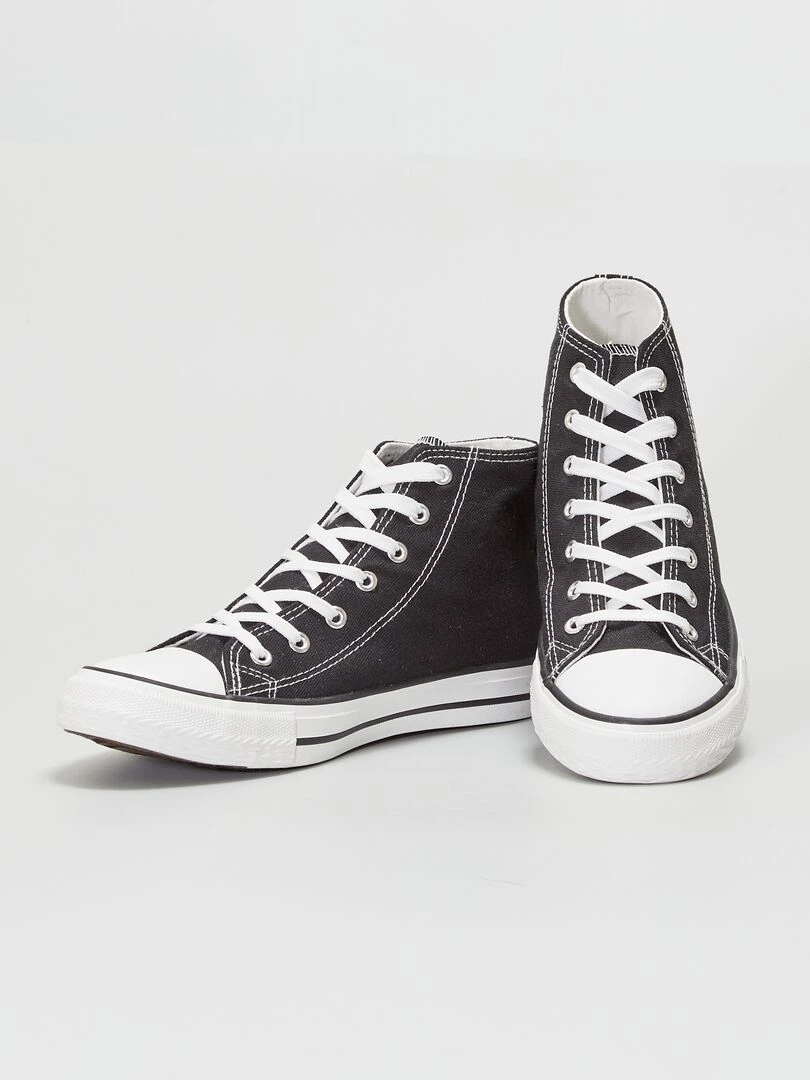 Baskets montantes en toile   noir