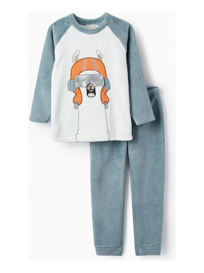 Pyjama en peluche pour garçon 'Lama' DISCOVER PERU Bleu