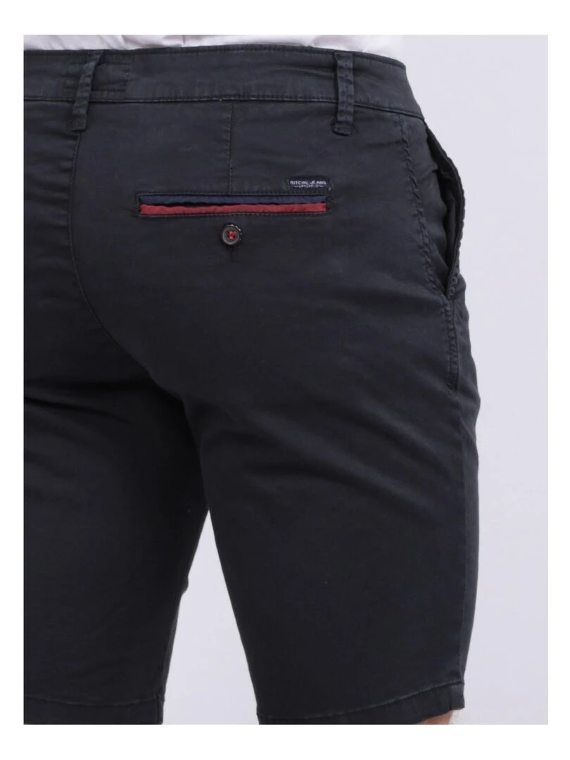 Bermuda chino slim BERKLEY   Bleu marine