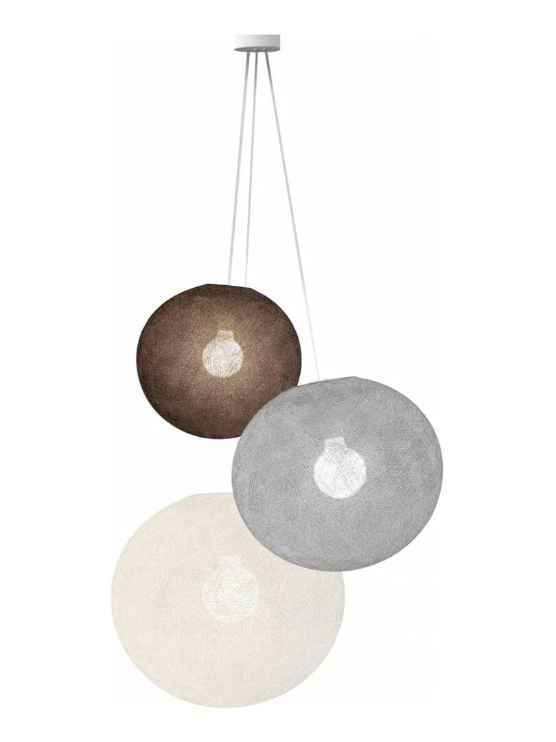 Suspension 3 globes gris anthracite